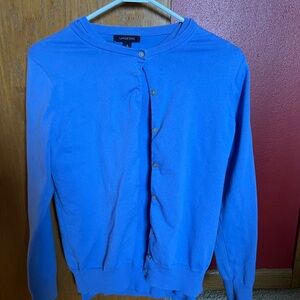 Lands' End Vibrant Blue Button-Up Cardigan